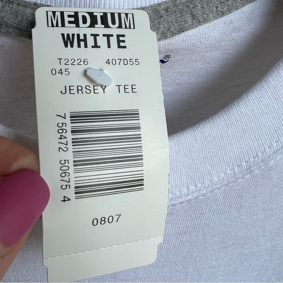 NWT Champion Authentic Men’s White Jersey Tee, Medium - Picture 6 of 7